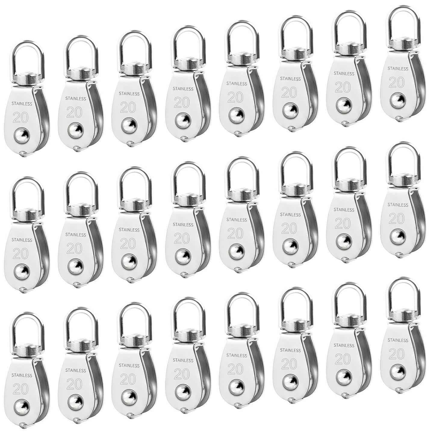24 Pack M20 Single Pulley Block for Heavy Duty Lifting Tasks