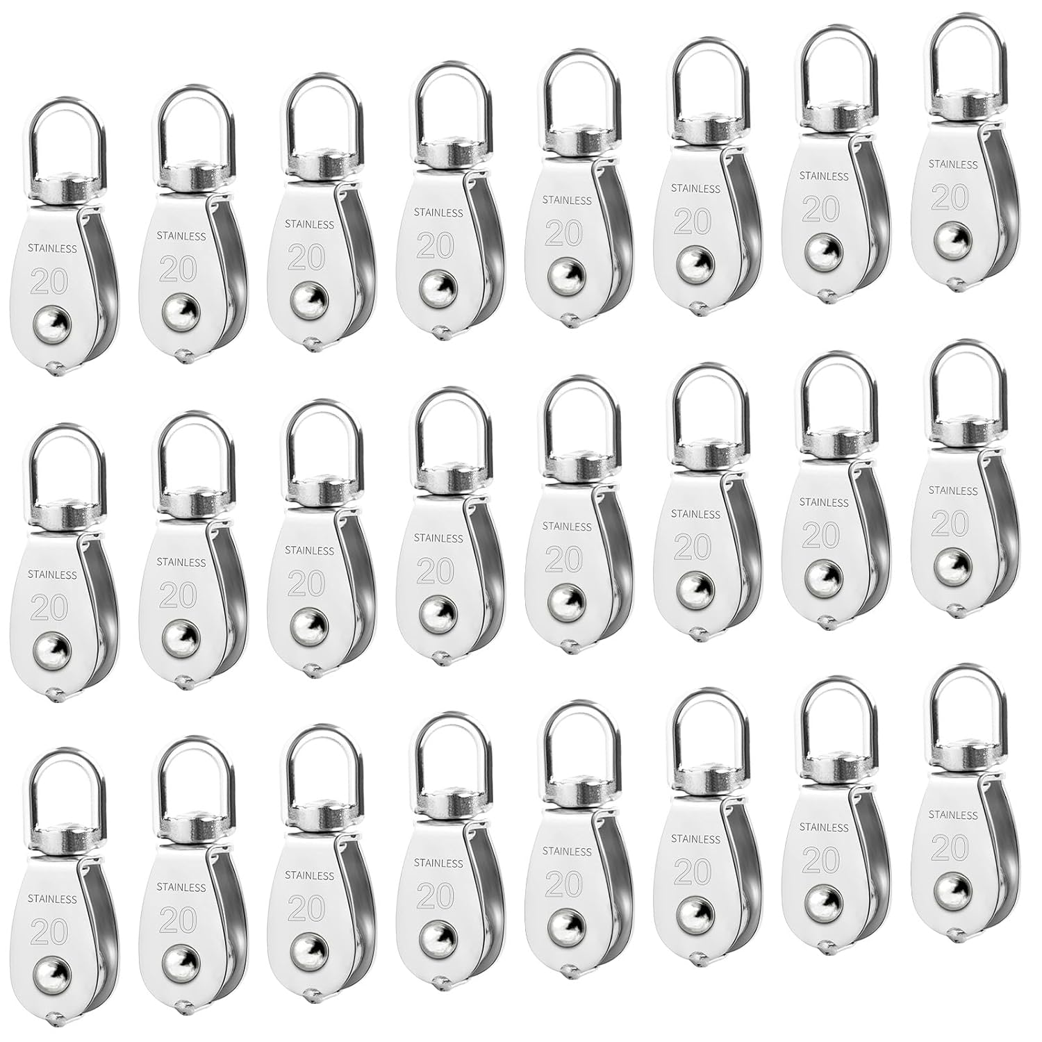 24 Pack M20 Single Pulley Block for Heavy Duty Lifting Tasks