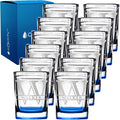 Personalized Square Shot Glasses Set of 12 Blue Bottom 2oz - Custom