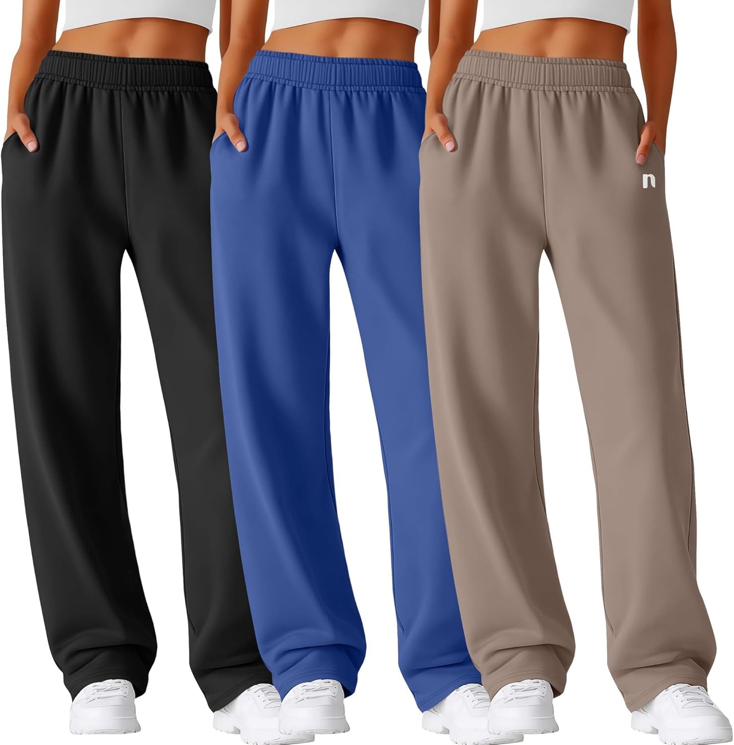 Neer 3 Pack Womens Wide Leg Sweatpants for Comfort and Style