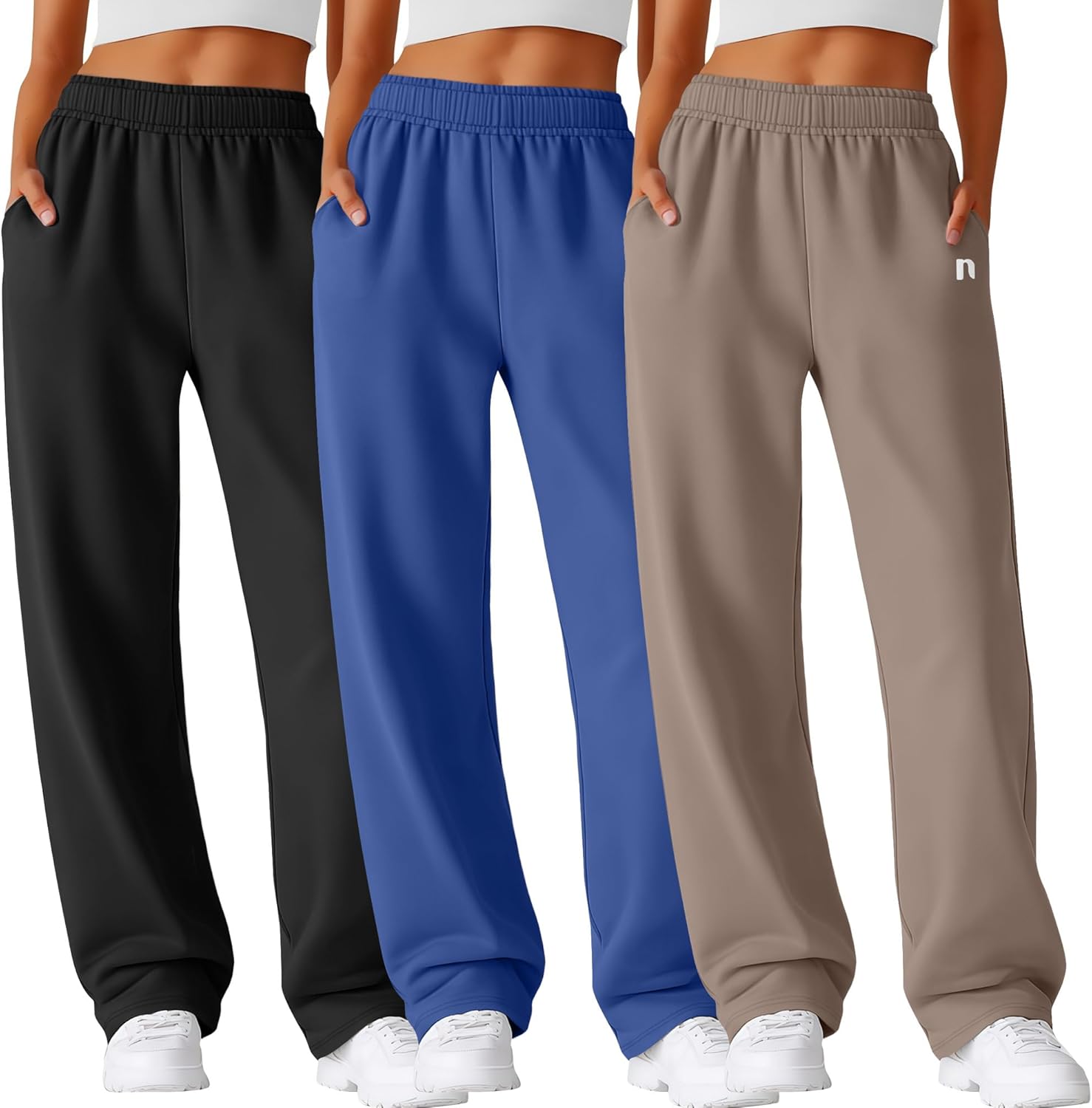Neer 3 Pack Womens Wide Leg Sweatpants for Comfort and Style