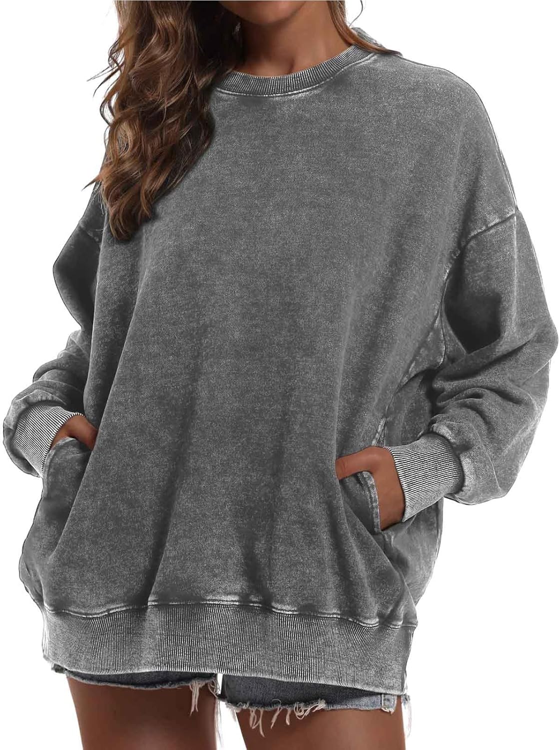 BINTEHGS Oversized Sweatshirt for Women with Pocket Style