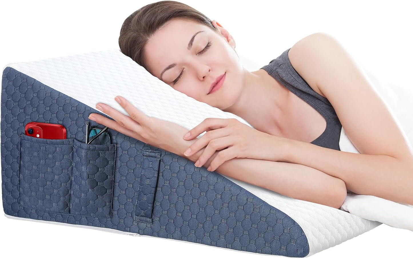 Wedge Pillow for Sleep - 10in Cooling Memory Foam Comfort