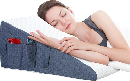 Wedge Pillow for Sleep - 10in Cooling Memory Foam Comfort