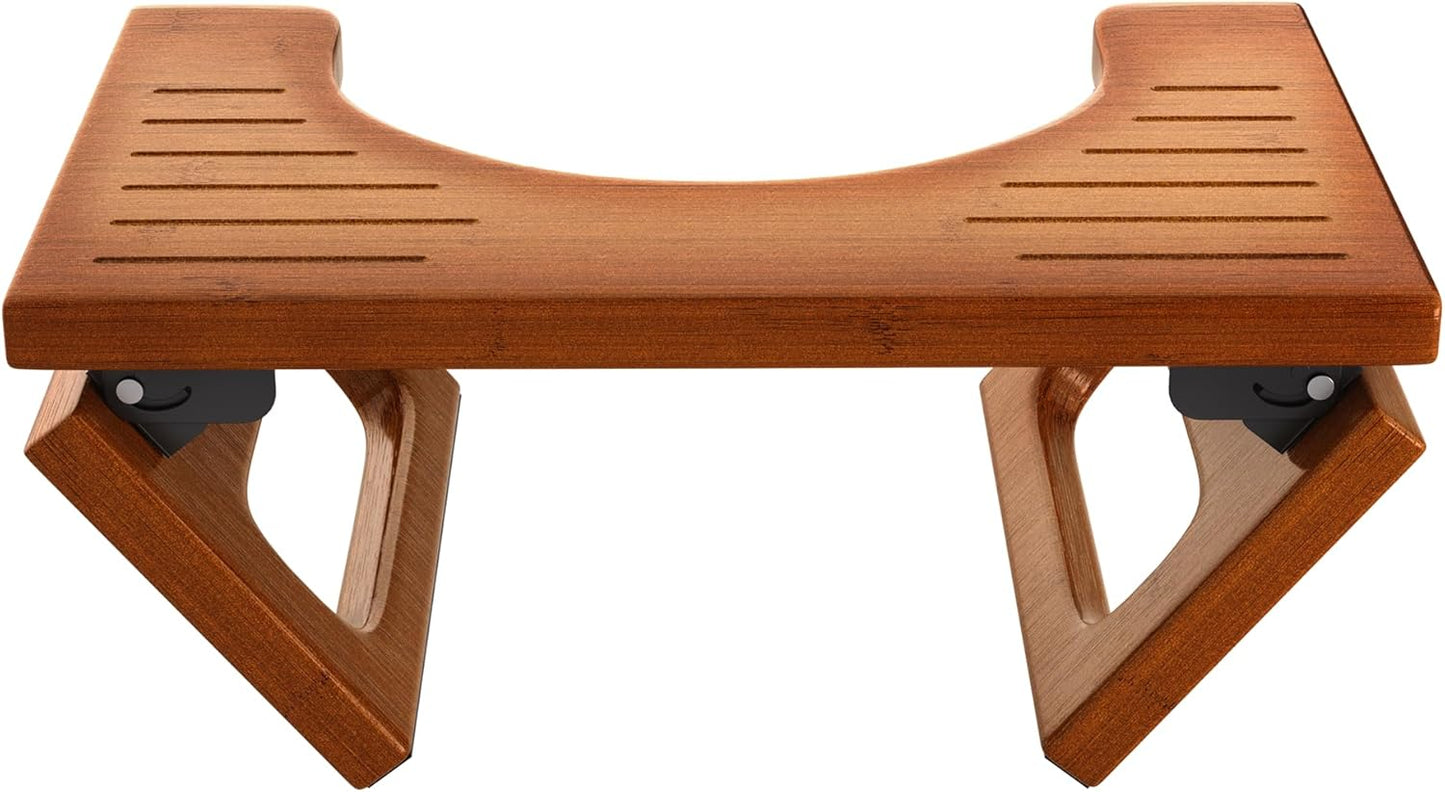 Bamboo Toilet Stool for Adults - Foldable Squatting Potty Stool