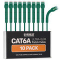 Everest Ultra Slim Cat6a Ethernet Patch Cables 15ft (10-Pack) - Space