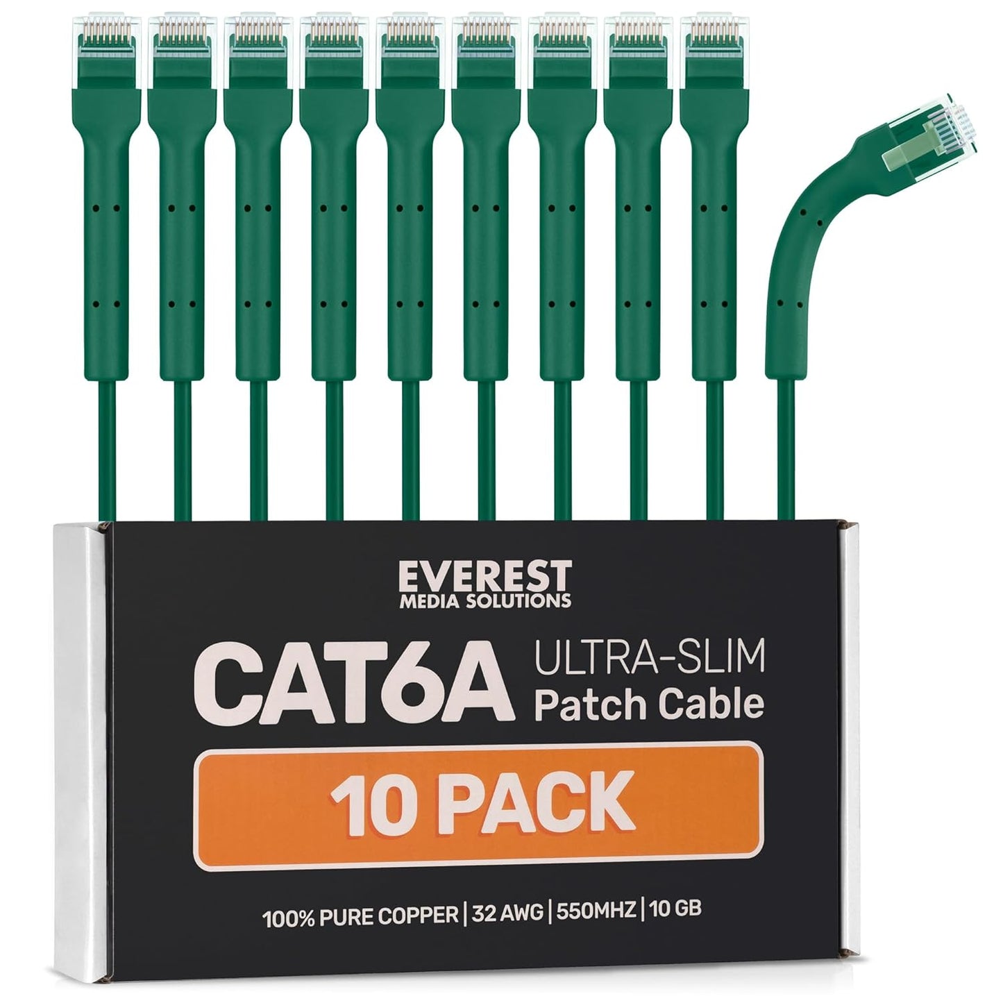 Everest Ultra Slim Cat6a Ethernet Patch Cables 15ft - 10GB