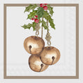 IHR Cocktail Napkins 3-Ply Paper Jingle Bells Design, 20-Count