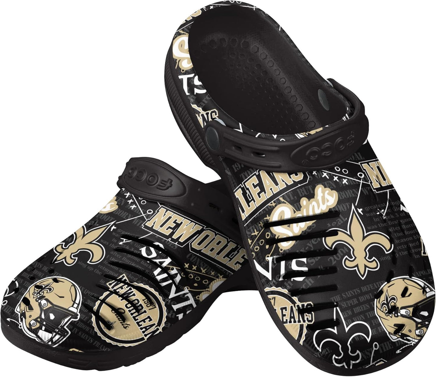 FOCO Men's NFL Team Logo Historic Print Garden Sandals Shoes