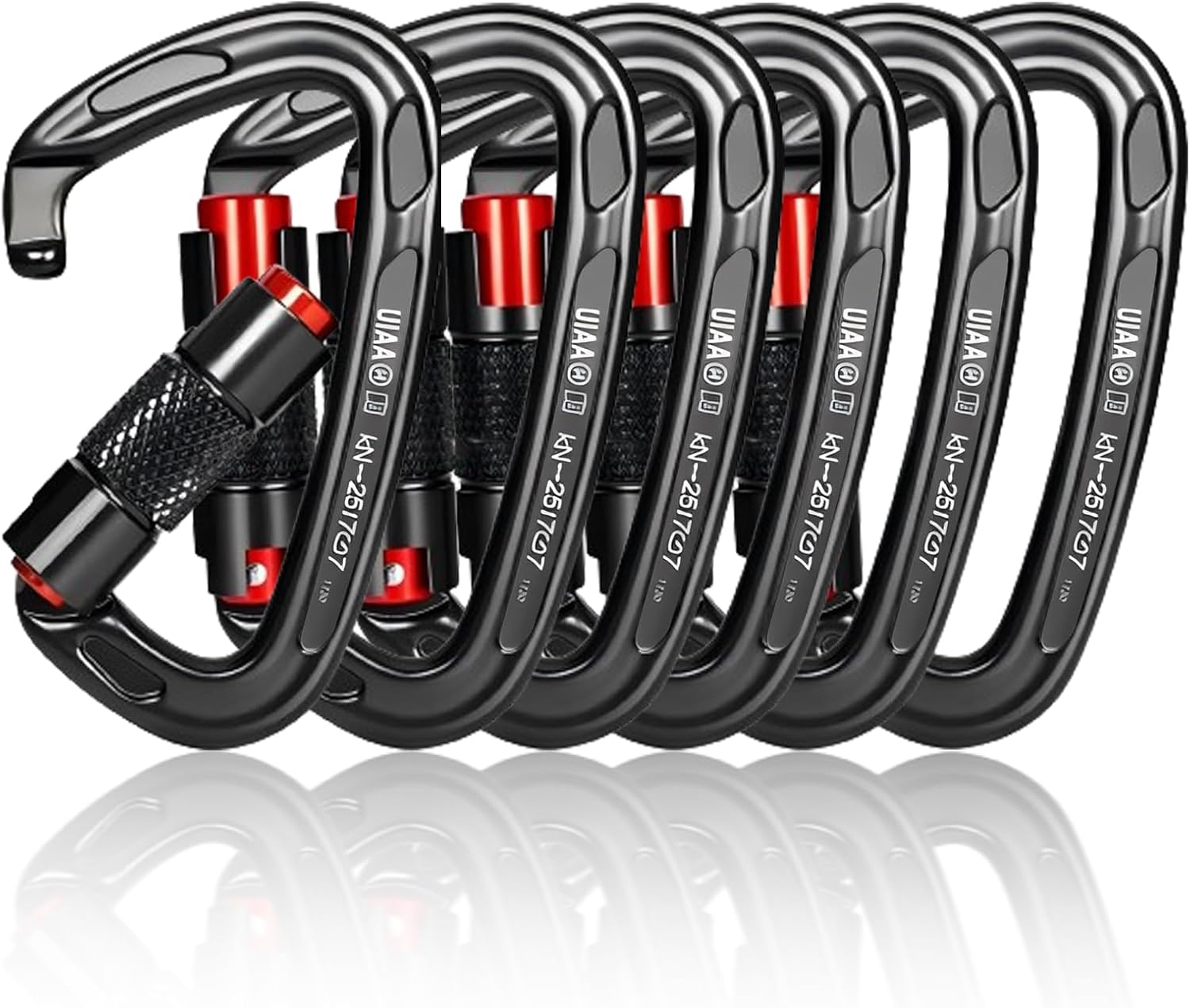 UIAA Certified 25KN Heavy Duty Auto Locking Carabiners Clips