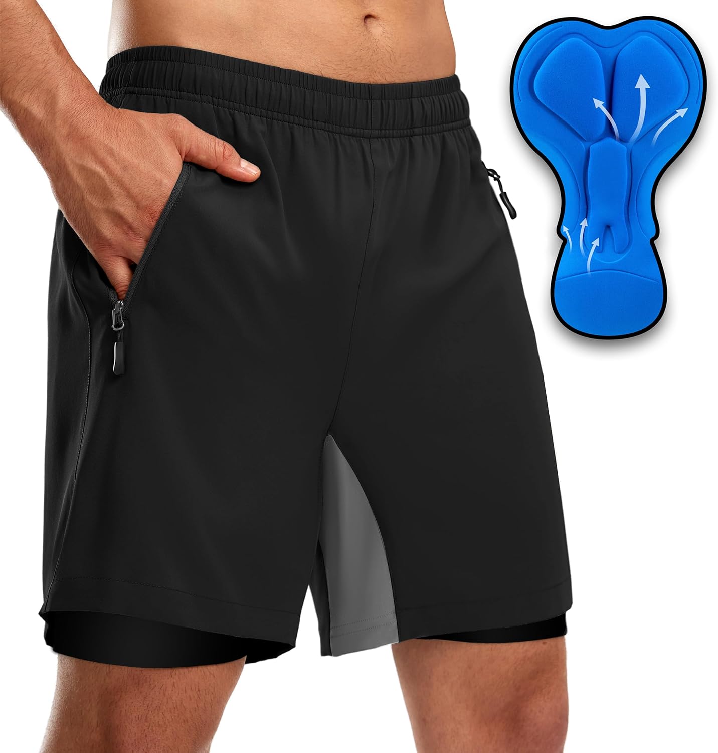 Bikewa Men's Mountain Bike Shorts with 3D Padding and Pockets