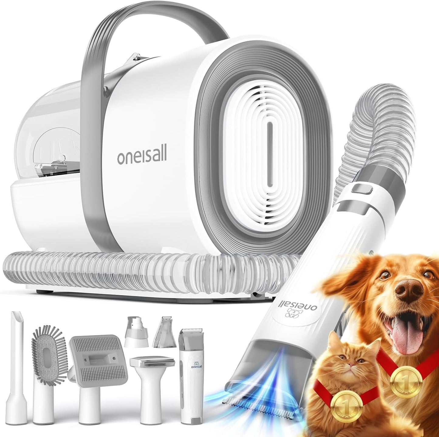 oneisall Dog Grooming Vacuum with Clipper and Nail Grinder