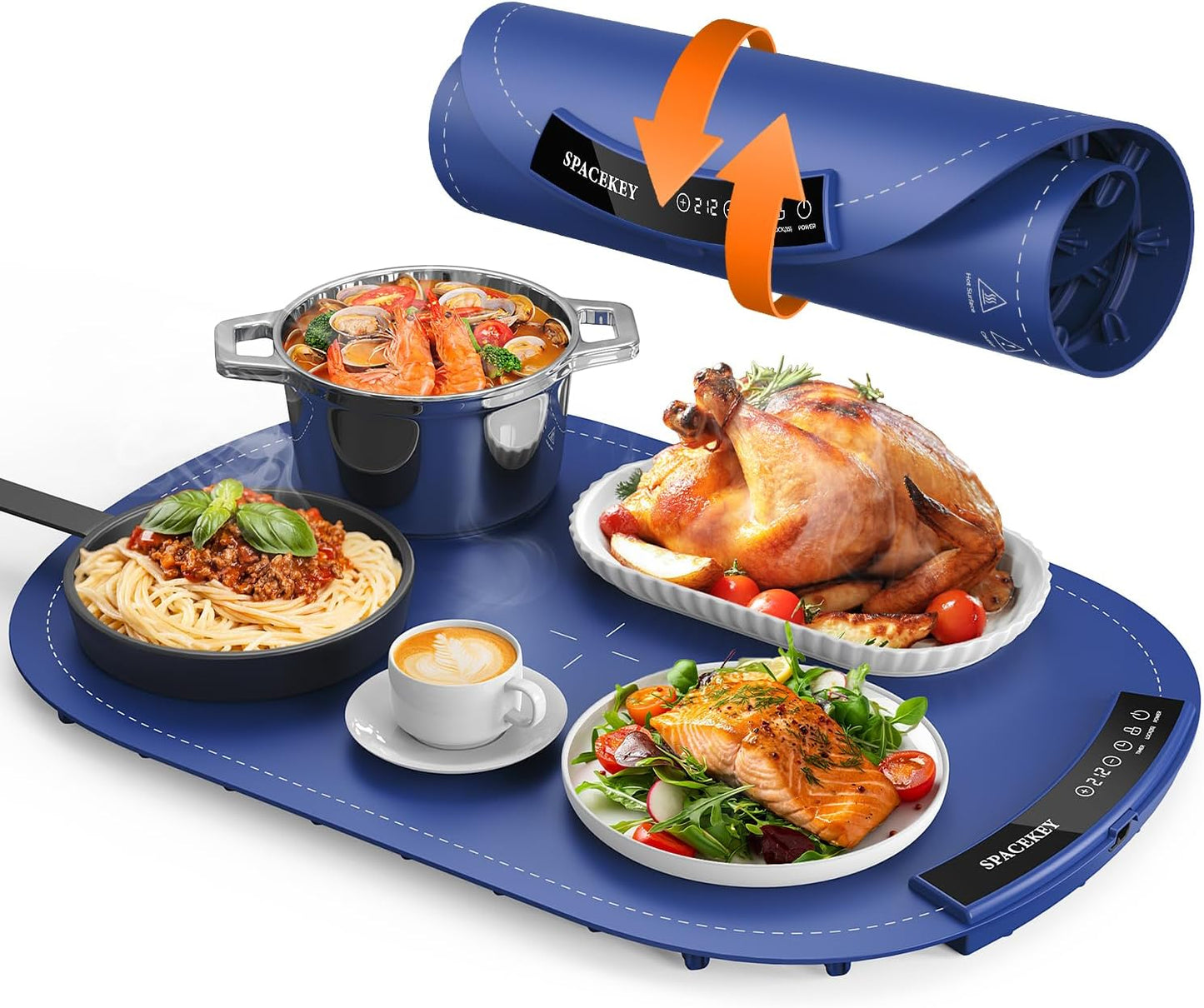 Warming Mat for Food - Silicone Electric Heating Tray with Timer