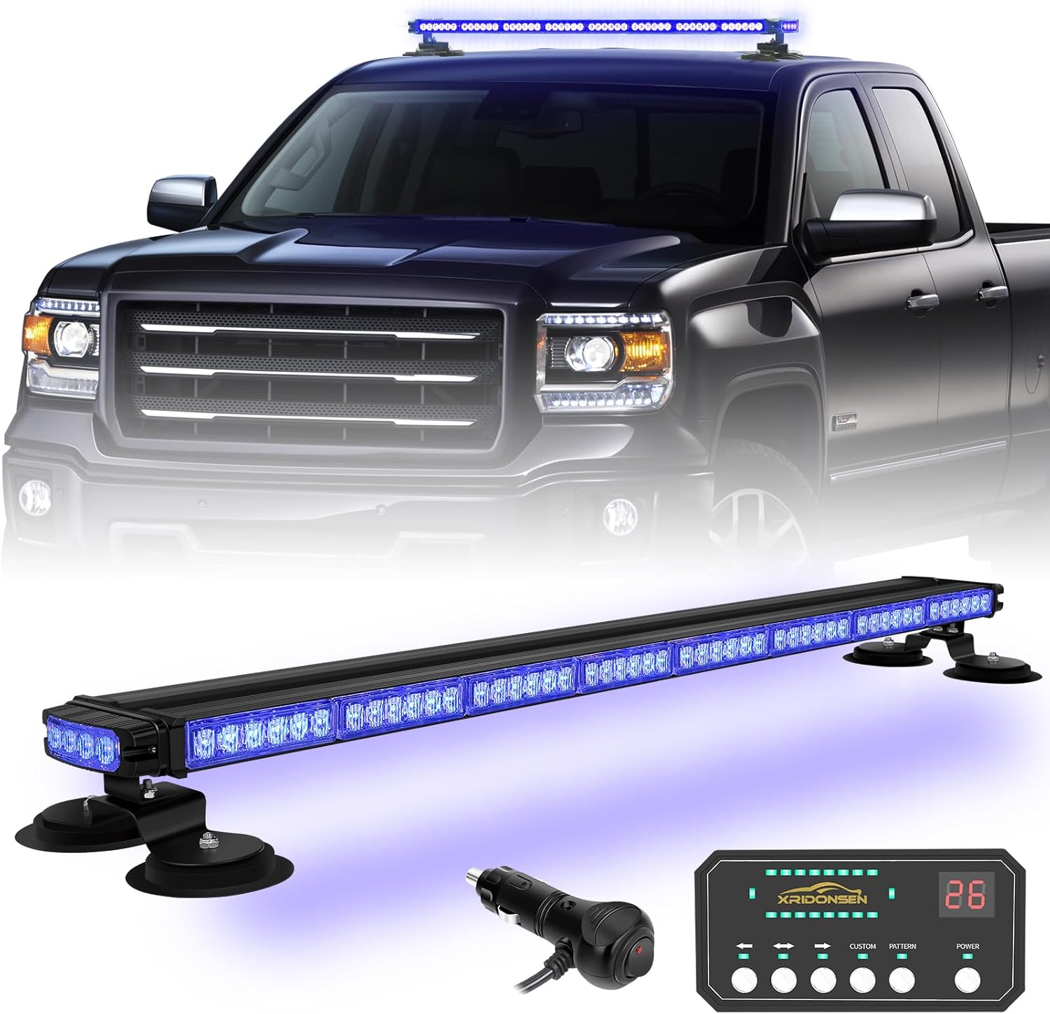 XRIDONSEN 37 Inch 104 LED Roof Top Blue Emergency Lights Review