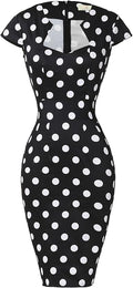 Vintage 50s 60s Pencil Dress Bodycon Cap Sleeve - Timeless Fit