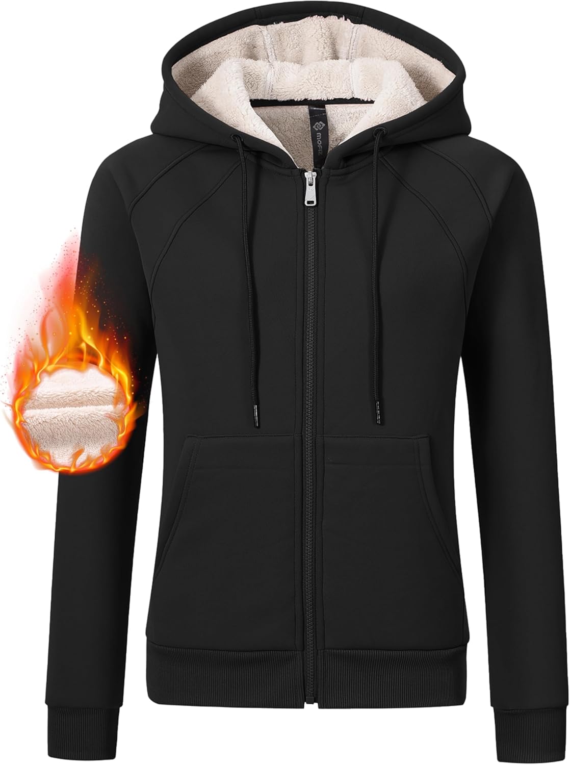MoFiz Womens Zip up Hoodie Fleece Lined Warm Jackets for Winter