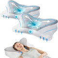 Smug Cervical Neck Pillow Set of 2 - Cooling Memory Foam Contour