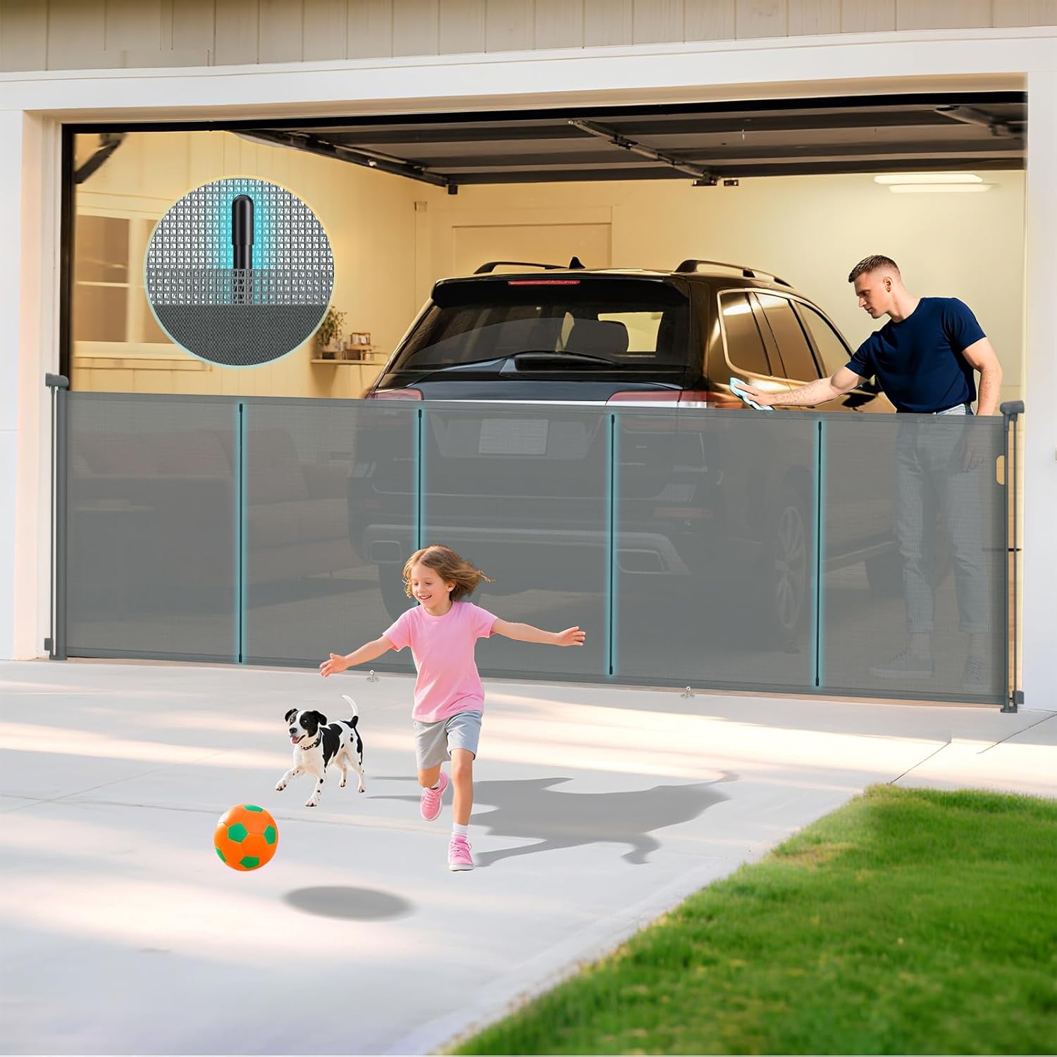 Retractable Baby Gates Extra Wide 160 Inch for Indoor and Outdoor