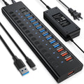 AGEEN Powered USB 3.0 Hub with 16 Ports for Fast Charging