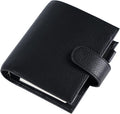 Moterm Pocket Luxe Rings Planner - Pebble Black Genuine Leather