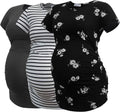Smallshow Women's Maternity Side Ruched Tunic T-Shirt (Style TVTV)