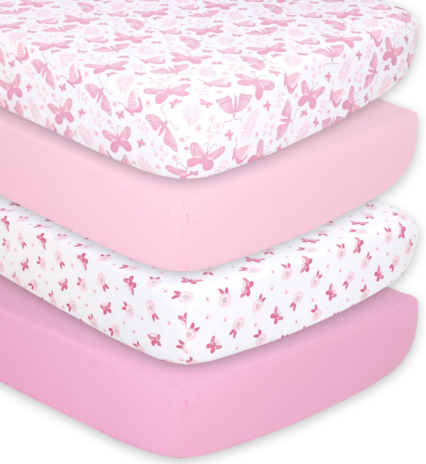 Butterfly Fitted Crib Sheet Set - Soft & Breathable Baby Sheets