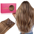 Clip in Hair Extensions 22 in 120g Balayage Chestnut Brown - Natural