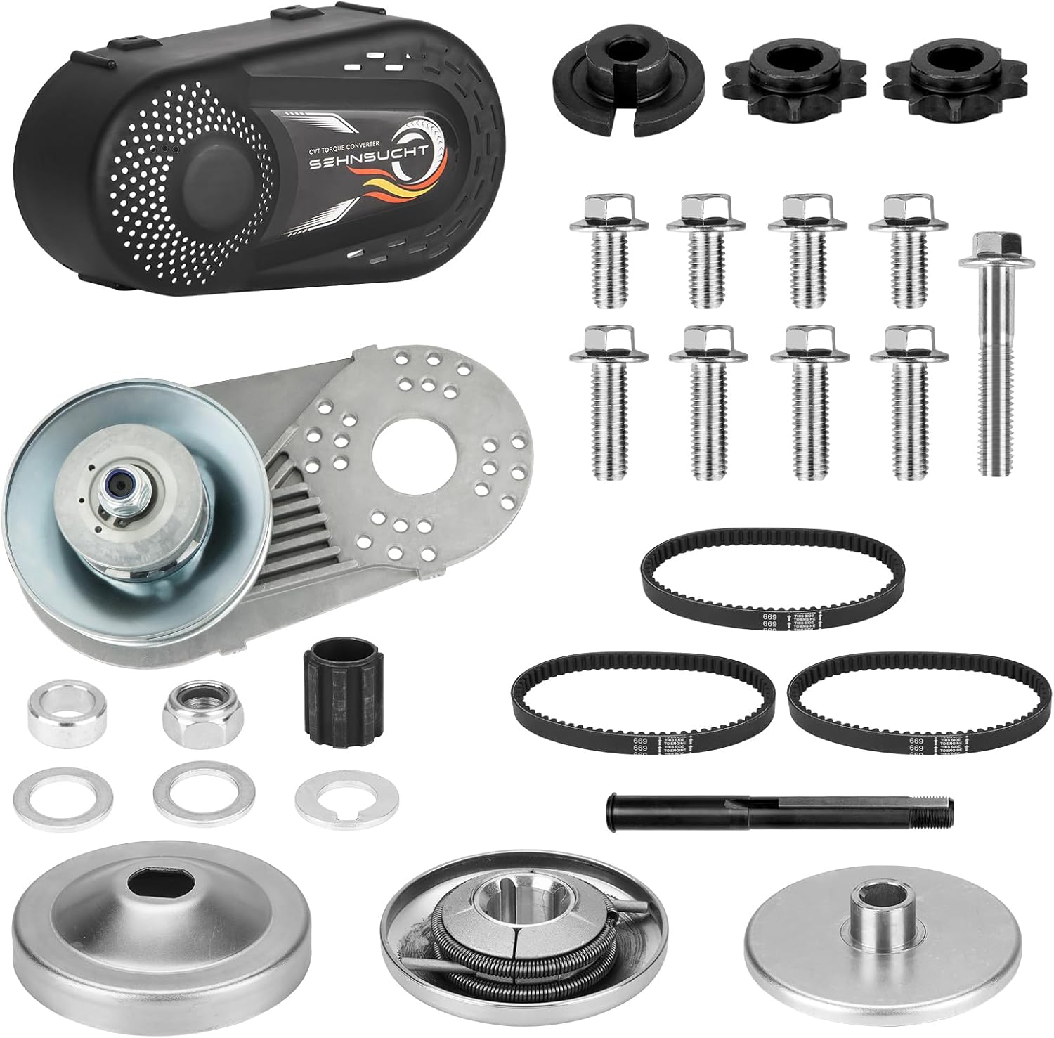 CVT Torque Converter for Mini Bikes and Go Karts - 1 inch Clutch