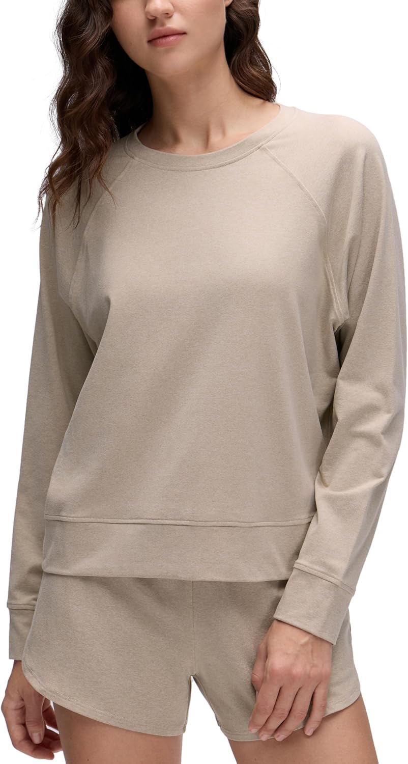 CRZ YOGA Cloud Jersey Pullover Sweatshirt for Women Casual Tops