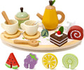PairPear Wooden Tea Party Set for Little Girls - 20pc Pretend Play