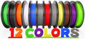 PLA Pro 3D Printer Filament Packs 1.75mm 12-Pack - Assorted 6KG Bundle