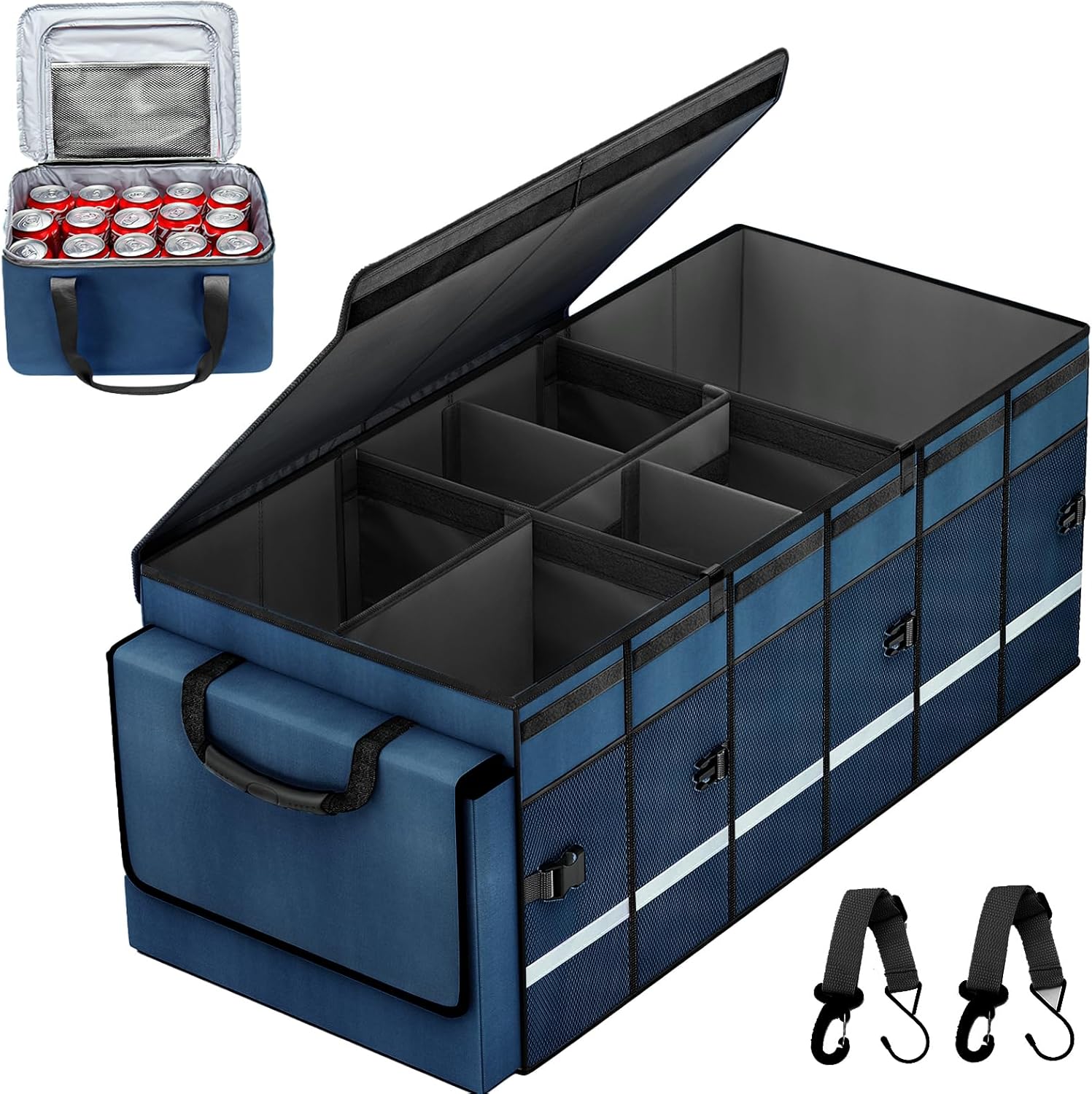 Car Trunk Organizer with Removable Cooler Bag for SUVs and More