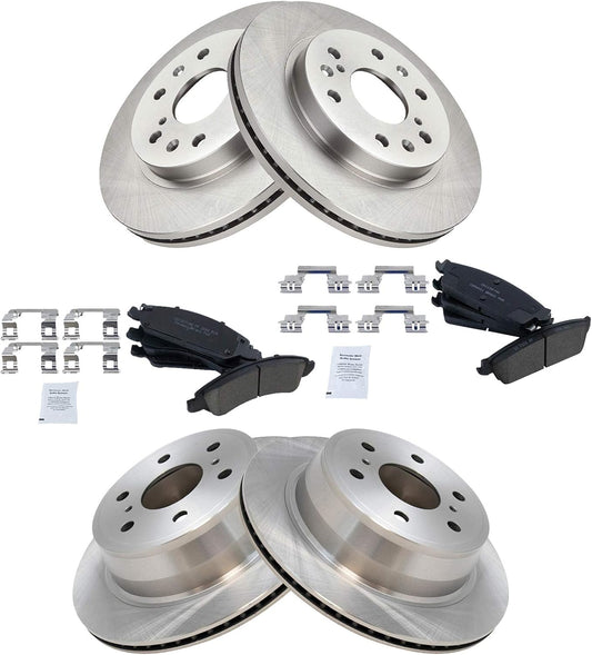 TRQ Front & Rear Premium Posi Brake Pad & Rotor Kit