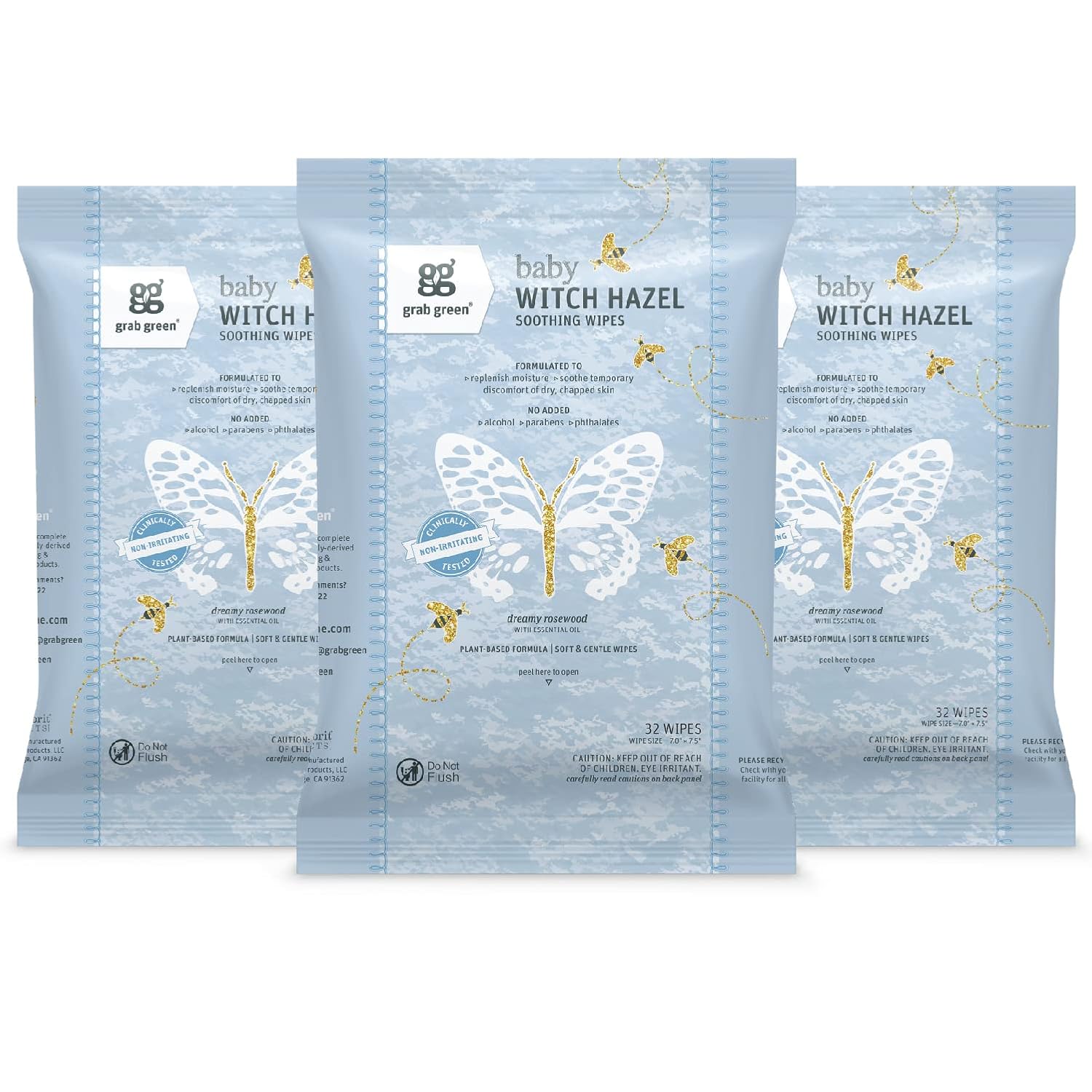 Grab Green Baby Soothing Wipes - Diaper Rash Relief