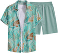 COZYEASE Men's Hawaiian Outfits Set for Beach and Casual Wear