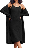 Ekouaer Womens Knit Robe Set 2 Piece Nightgown with Robes - Soft Shoes