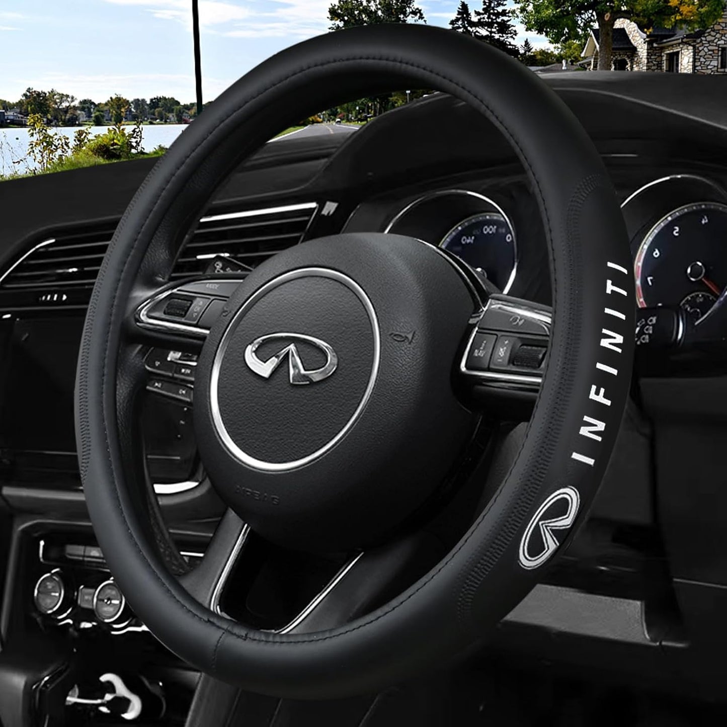 Custom Fit Steering Wheel Cover for Infiniti - Nappa Leather