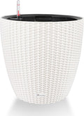 Dexceder 15x14 Rattan Self Watering Planter with Wheels - Indoor