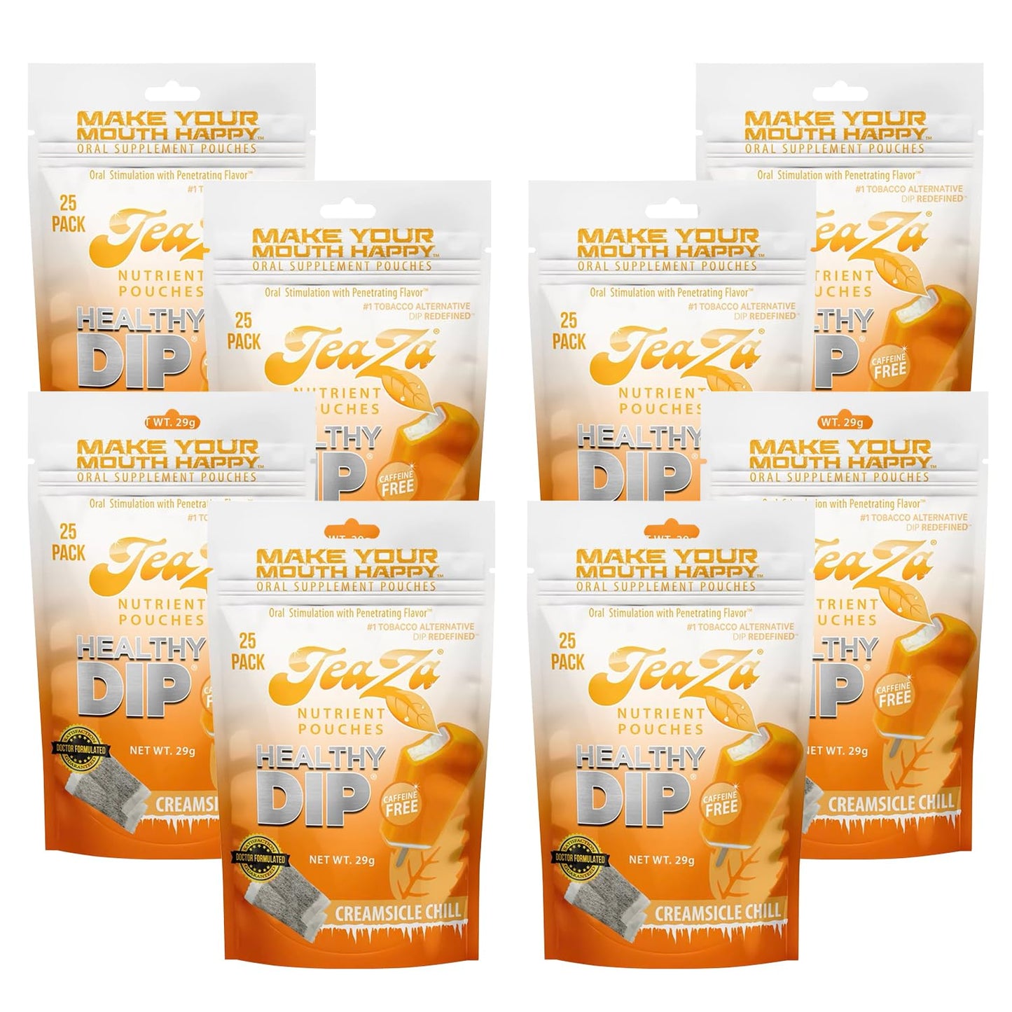 Teaza Herbal Energy Pouches - Creamsicle Chill Tobacco Alternative