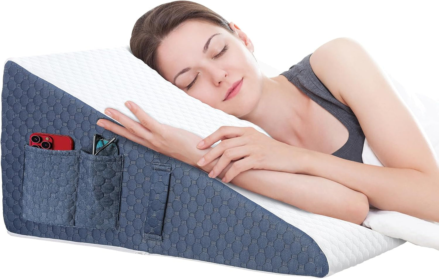 12in Wedge Pillow for Sleep Relief from Acid Reflux and Pain