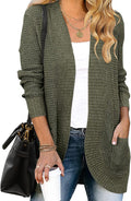 Womens Long Sleeve Open Front Cardigan - Draped Chunky Knit