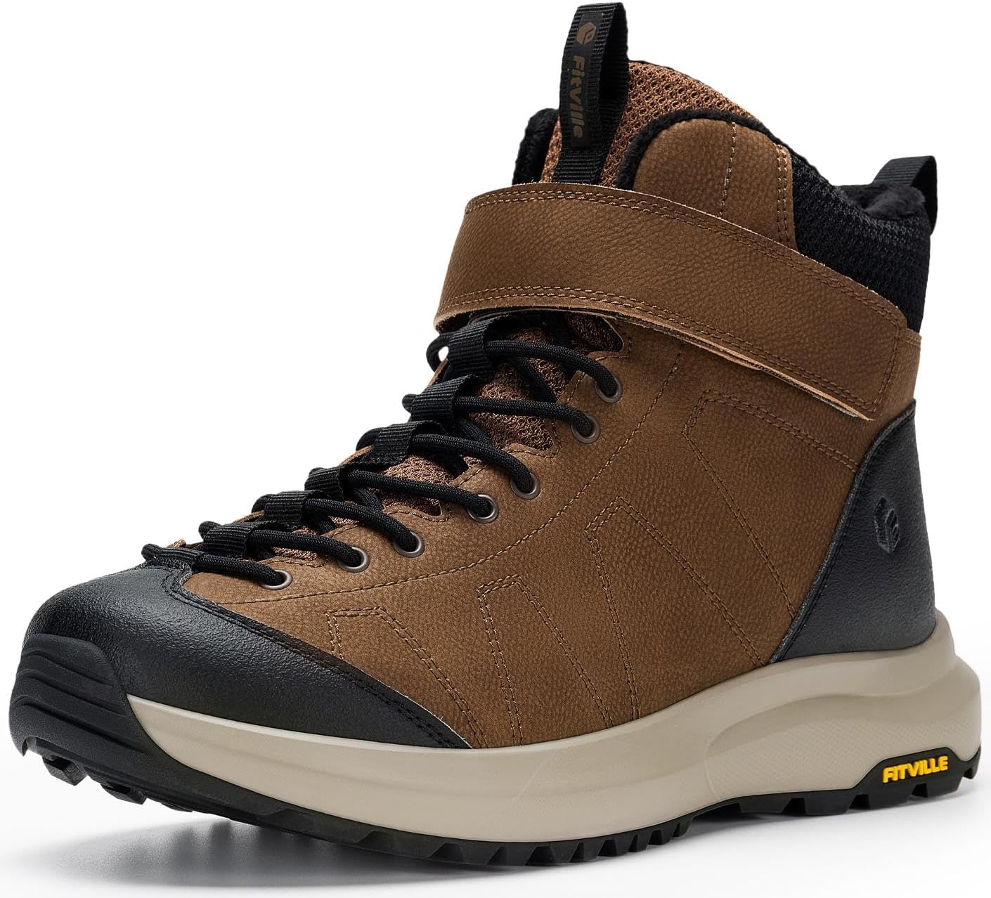 FitVille Wide Winter Boots for Men - Extra Wide Non-Slip Shoes