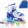 Kids Adjustable Inline Skates with Light Up Wheels - Adjustable Fit