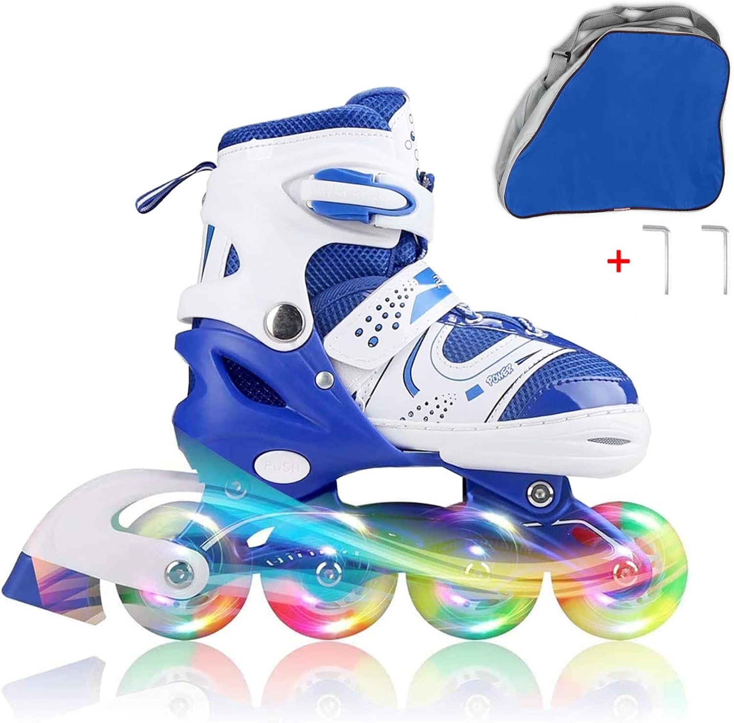 Kids Adjustable Inline Skates with Light Up Wheels for Fun
