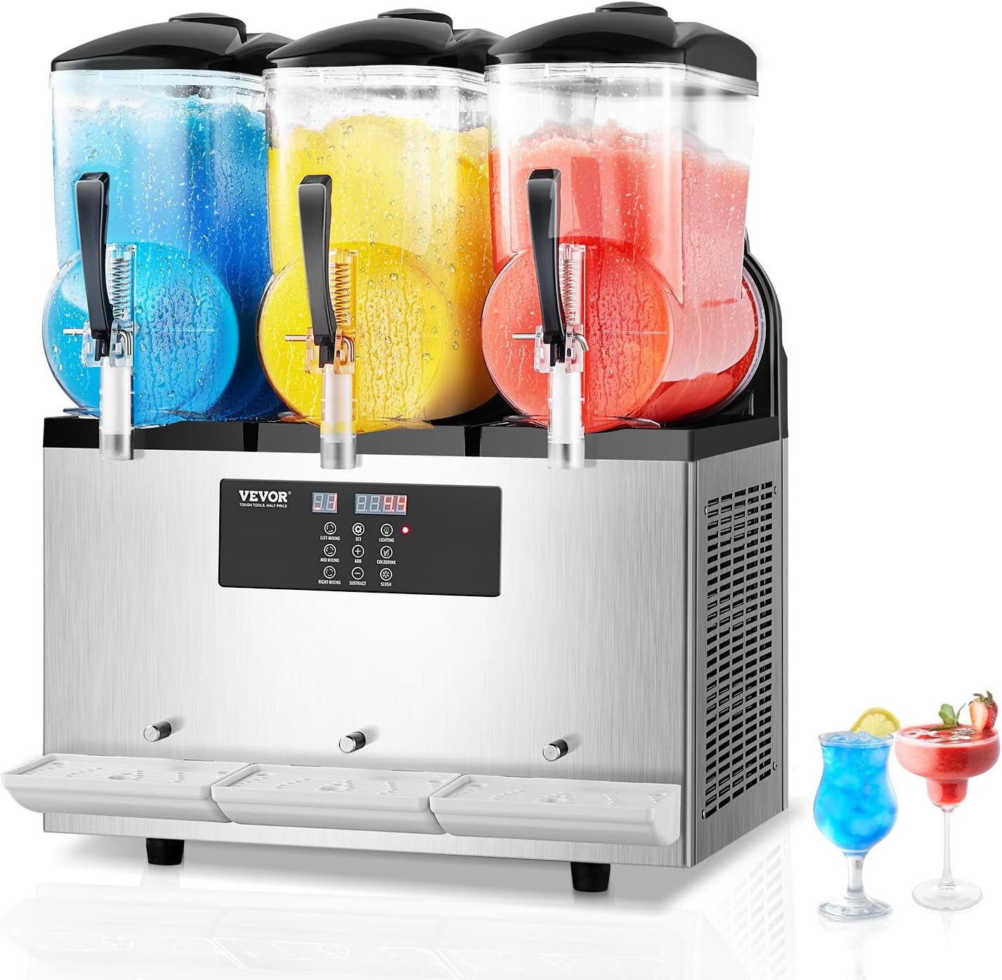 VEVOR 12L Triple Tank Slushy Machine - Ultimate Frozen Drink Maker