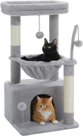 PEQULTI 4-in-1 Cat Tree 33in - Cozy Condo, Hammock & Scratcher
