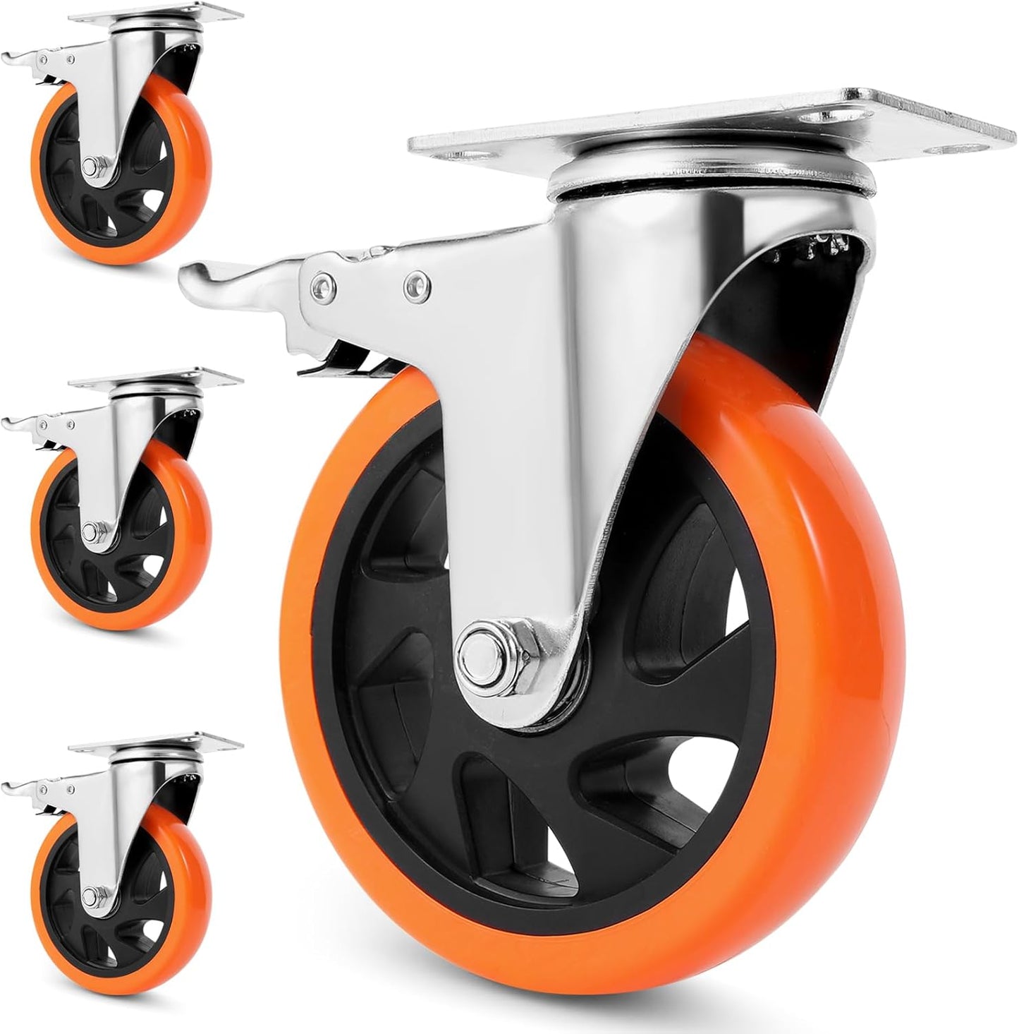 5 inch Heavy Duty Locking Swivel Caster Wheels for Cart