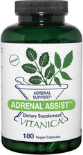 Vitanica Adrenal Assist Adrenal Support, Vegan 180 Count - Stress