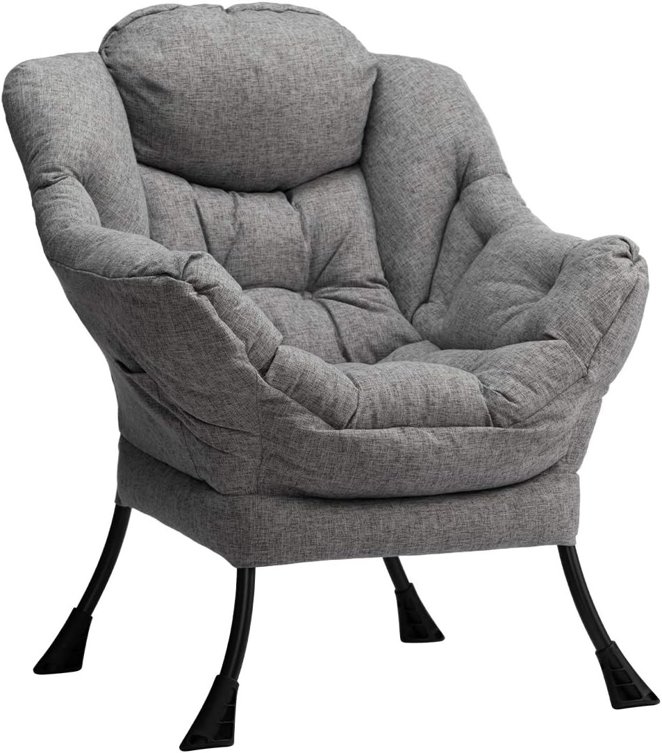HollyHOME Lazy Chair with Armrest and Side Pocket for Comfort