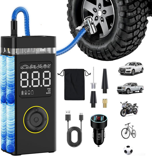 ZXNcar Portable Air Compressor: Fast Inflation, Dual Light, 150PSI